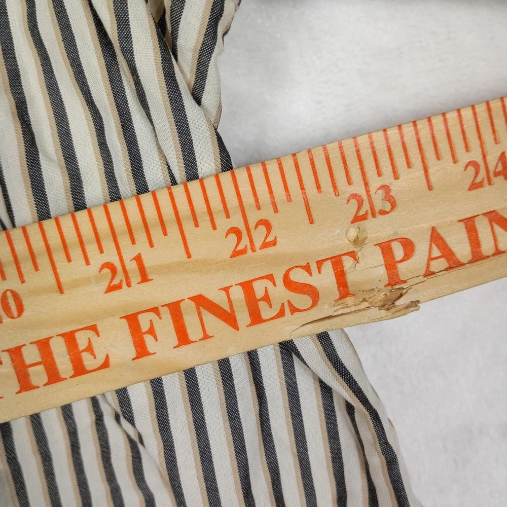 The North Face Mens XL‎ Striped Short Sleeve Button Down Shirt Tan Black White